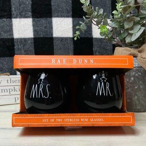 Rae Dunn Skeleton Wine Glass Set